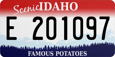 ID license plate E201097
