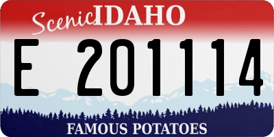 ID license plate E201114