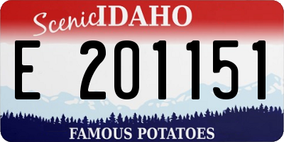ID license plate E201151