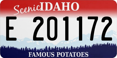 ID license plate E201172