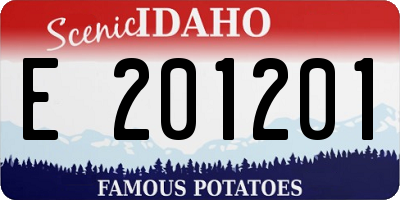 ID license plate E201201