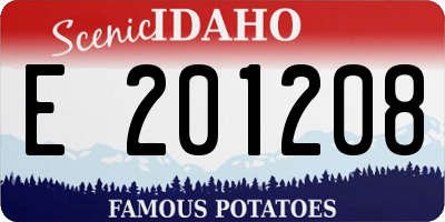ID license plate E201208