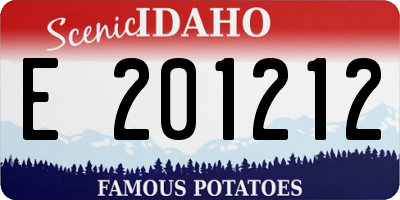 ID license plate E201212
