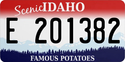 ID license plate E201382