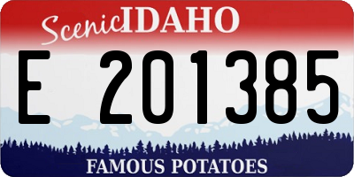 ID license plate E201385