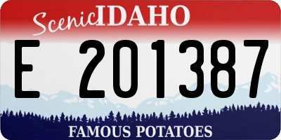 ID license plate E201387