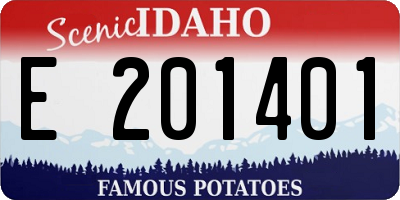 ID license plate E201401