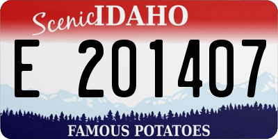 ID license plate E201407