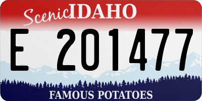 ID license plate E201477