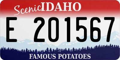 ID license plate E201567