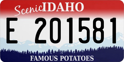 ID license plate E201581