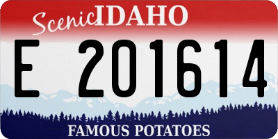 ID license plate E201614