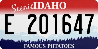 ID license plate E201647