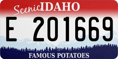 ID license plate E201669