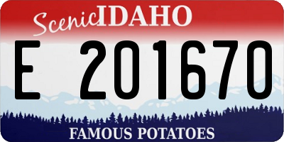 ID license plate E201670