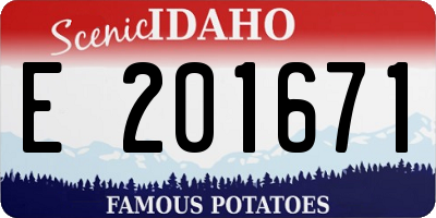 ID license plate E201671