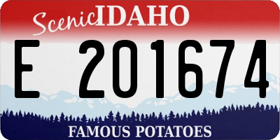 ID license plate E201674