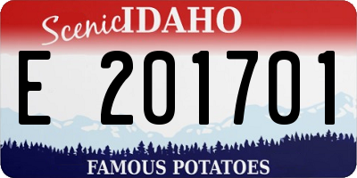 ID license plate E201701