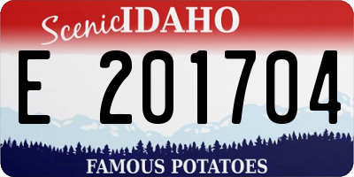 ID license plate E201704