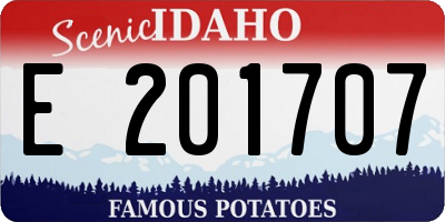ID license plate E201707