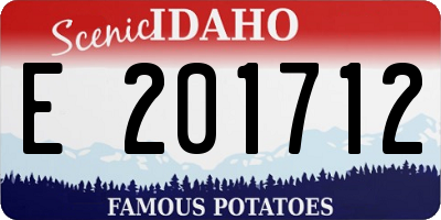 ID license plate E201712