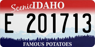 ID license plate E201713