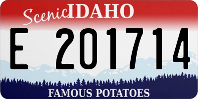 ID license plate E201714