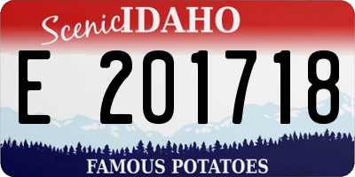 ID license plate E201718