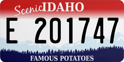 ID license plate E201747
