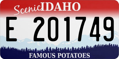 ID license plate E201749