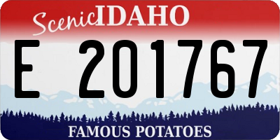 ID license plate E201767