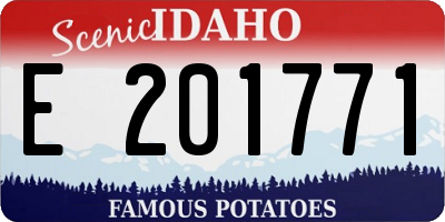 ID license plate E201771