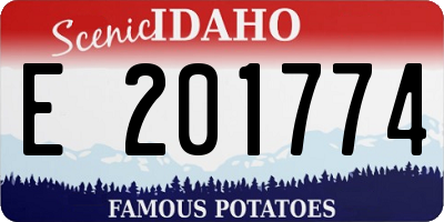 ID license plate E201774