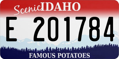 ID license plate E201784