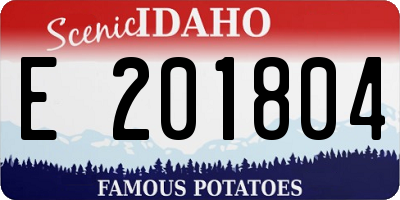 ID license plate E201804