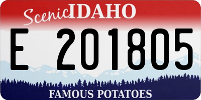 ID license plate E201805