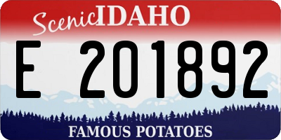 ID license plate E201892