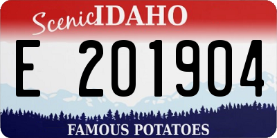 ID license plate E201904