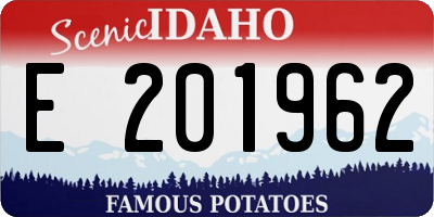 ID license plate E201962
