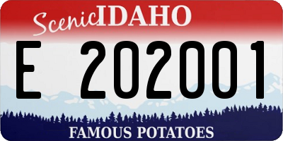 ID license plate E202001