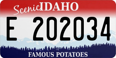 ID license plate E202034