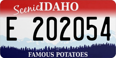 ID license plate E202054