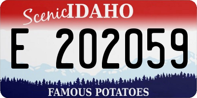 ID license plate E202059