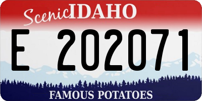 ID license plate E202071