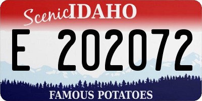 ID license plate E202072