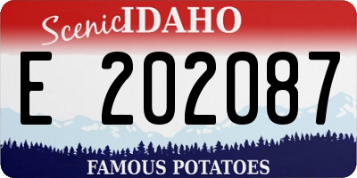 ID license plate E202087