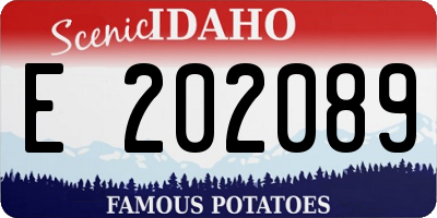 ID license plate E202089