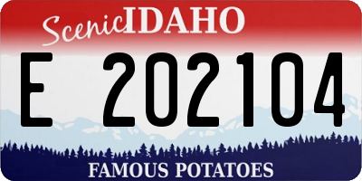 ID license plate E202104