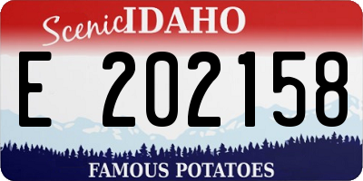 ID license plate E202158