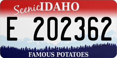 ID license plate E202362